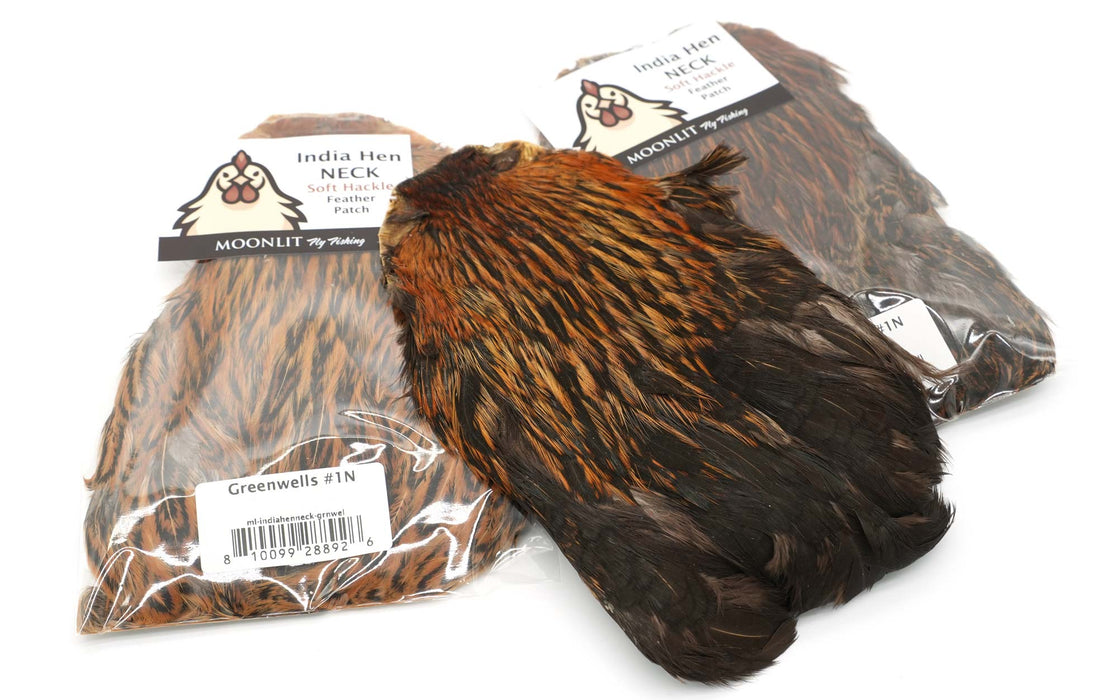 India Hen Neck feather patch (Moonlit)