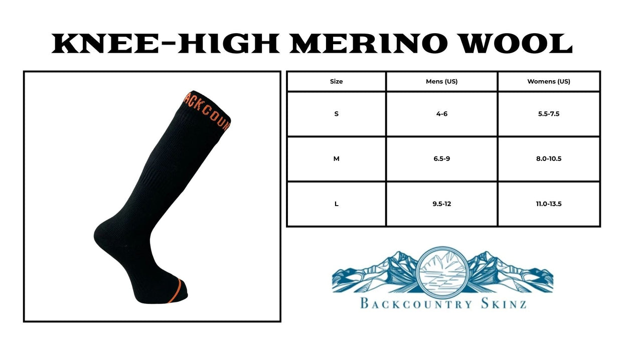 Backcountry Skinz Waterproof Merino Wool Knee High Socks