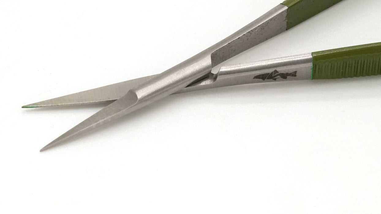 NIRVANA Spring Scissors (olive) 4.5 inch