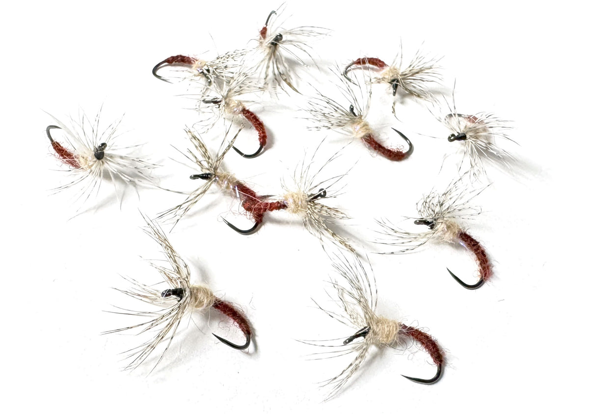 WILYWNKA a.k.a TAKA / FLY KICKS　変態紳士クラブ Red Ass Monkey Kebari Sakasa Flies (12 pack) — DRAGONtail Tenkara
