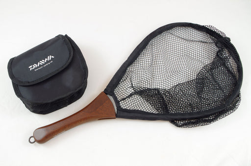 Lightweight Fly Fishing Net with Wooden Frame and Hidden Network