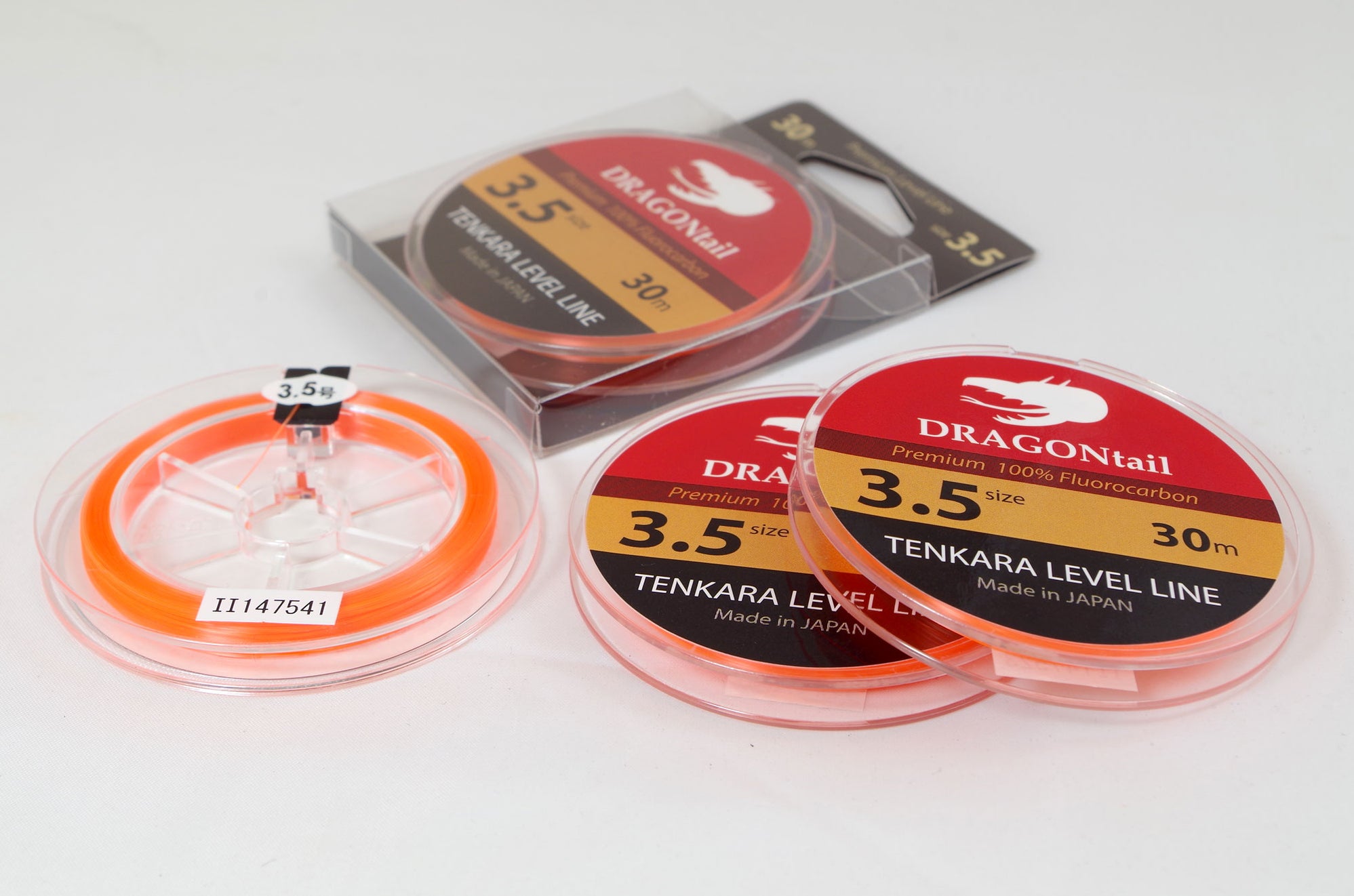thumbnail image 2 of Uzaki Nissin Tenkara Line - 20m (66.6 Ft) No. 3.5 Orange Fluorocarbon Level Line 2 of 9