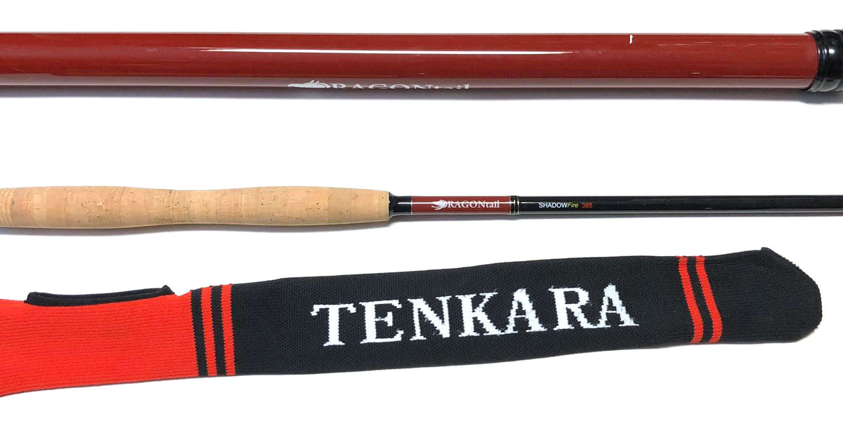 Dragontail Tenkara Dragontail Shadowfire 365 12' Tenkara Rod Plus Complete Starter Package – Flies, Leader, Tippet, Line Holder, Storage Tube, and Rod