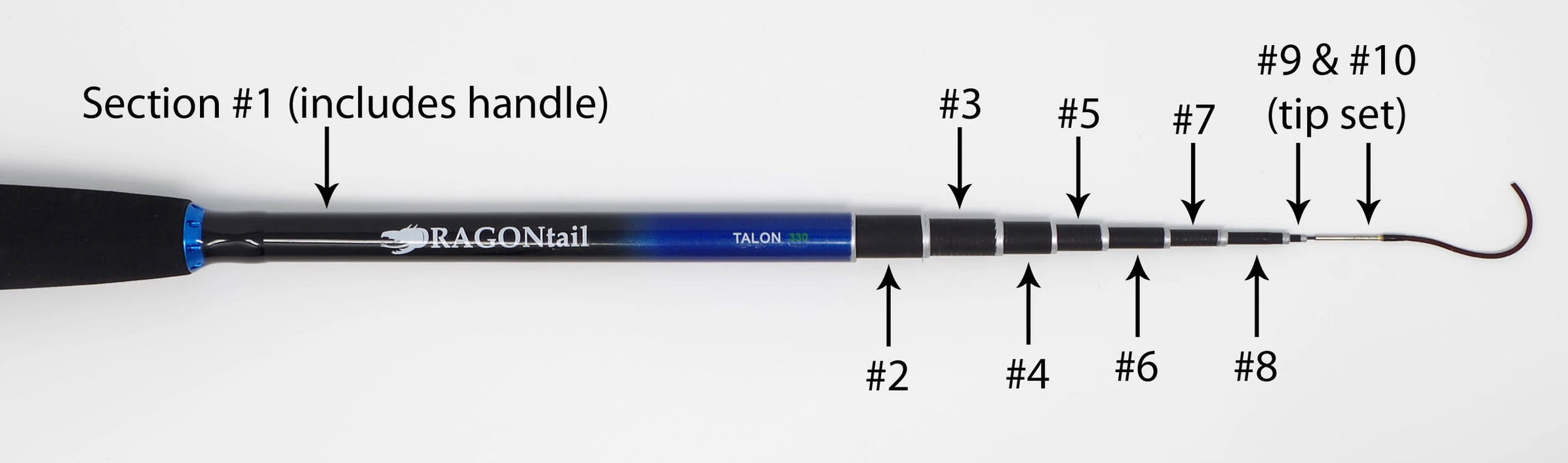Talon Rod Replacement Parts (discontinued old model) — DRAGONtail Tenkara