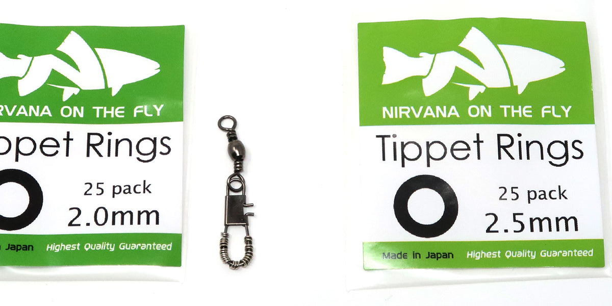 Nirvana Premium Fly Fishing Tippet Rings - 25 Rings On A Clip - Made in Japan (2mm)